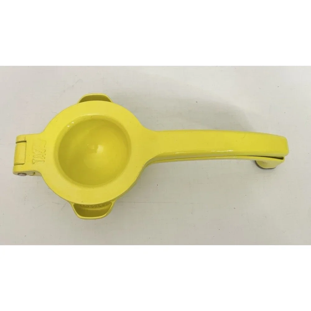 Tasty Lemon Lime Squeezer Juicer Heavy Duty Metal Bright Yellow 9.5